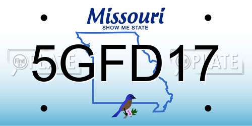 5GFD17 Missouri License Plate