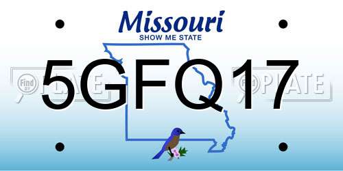 5GFQ17 Missouri License Plate