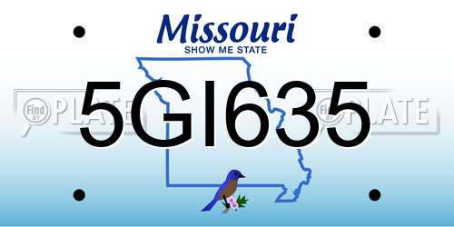 5GI635 Missouri License Plate