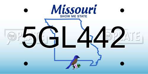 5GL442 Missouri License Plate