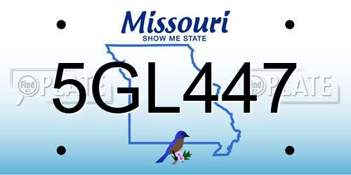 5GL447 Missouri License Plate