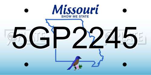 5GP2245 Missouri License Plate