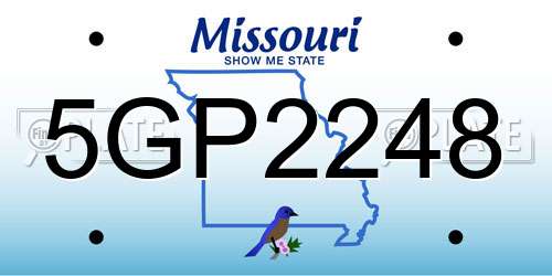 5GP2248 Missouri License Plate