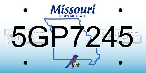 5GP7245 Missouri License Plate