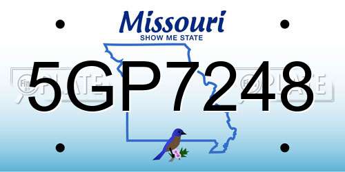 5GP7248 Missouri License Plate