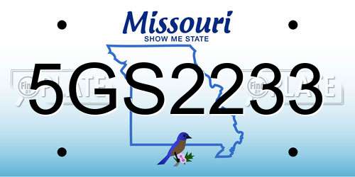 5GS2233 Missouri License Plate