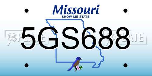 5GS688 Missouri License Plate