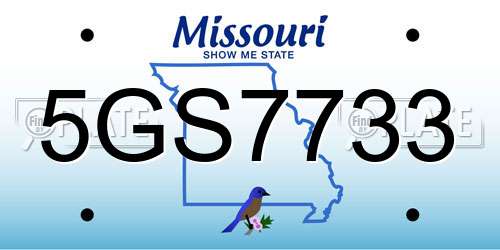 5GS7733 Missouri License Plate