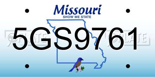 5GS9761 Missouri License Plate