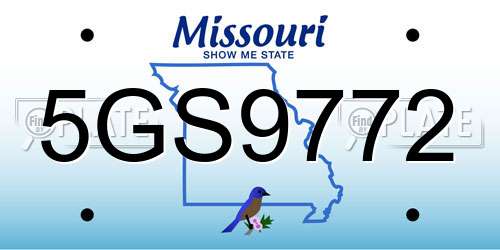 5GS9772 Missouri License Plate