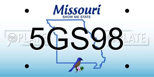 5GS98 Missouri License Plate