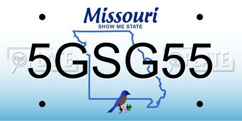 5GSG55 Missouri License Plate