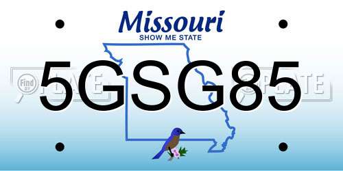 5GSG85 Missouri License Plate