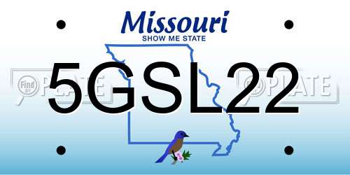 5GSL22 Missouri License Plate