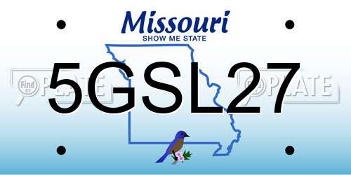 5GSL27 Missouri License Plate