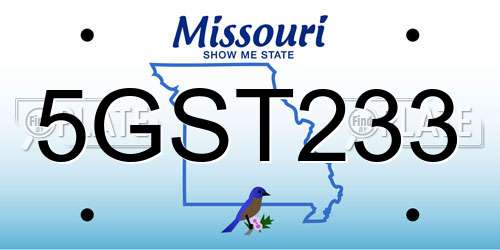5GST233 Missouri License Plate