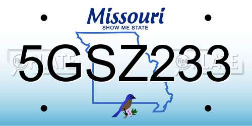 5GSZ233 Missouri License Plate