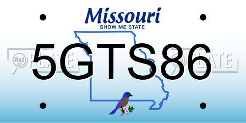 5GTS86 Missouri License Plate