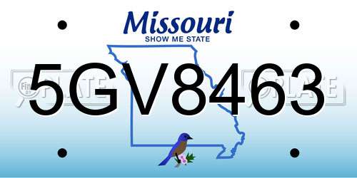 5GV8463 Missouri License Plate