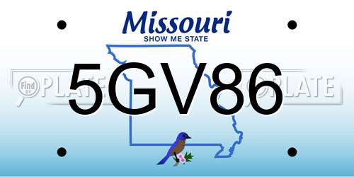 5GV86 Missouri License Plate