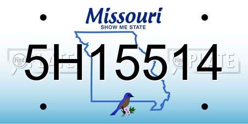 5H15514 Missouri License Plate