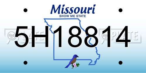 5H18814 Missouri License Plate