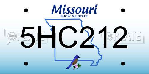 5HC212 Missouri License Plate