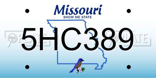 5HC389 Missouri License Plate