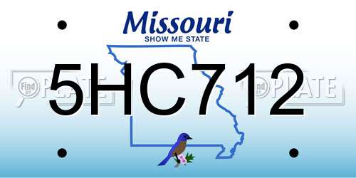 5HC712 Missouri License Plate