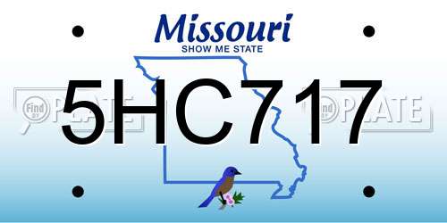 5HC717 Missouri License Plate