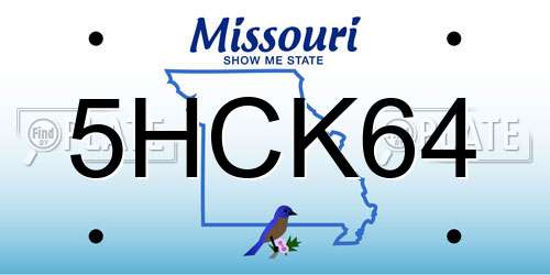 5HCK64 Missouri License Plate
