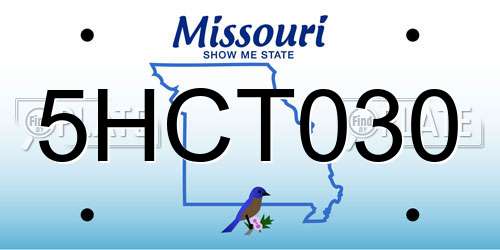 5HCT030 Missouri License Plate