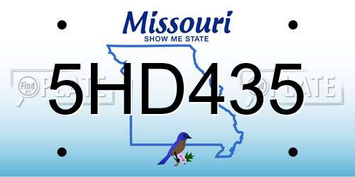 5HD435 Missouri License Plate