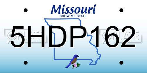 5HDP162 Missouri License Plate