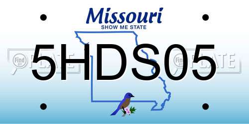 5HDS05 Missouri License Plate