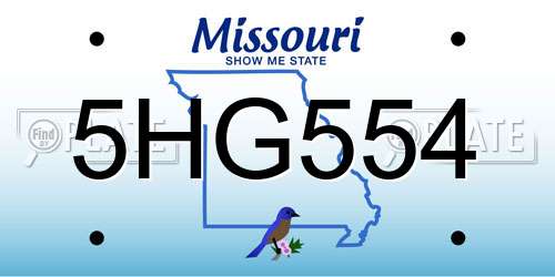 5HG554 Missouri License Plate