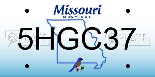 5HGC37 Missouri License Plate