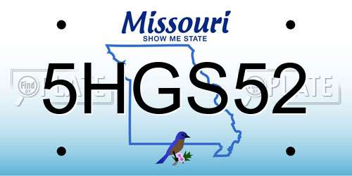 5HGS52 Missouri License Plate