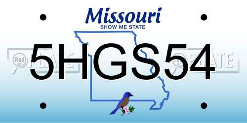 5HGS54 Missouri License Plate