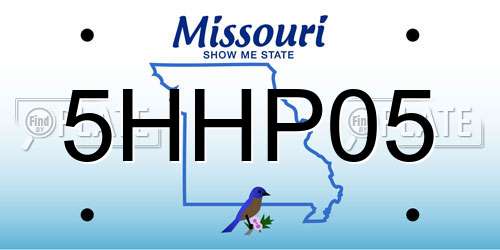 5HHP05 Missouri License Plate