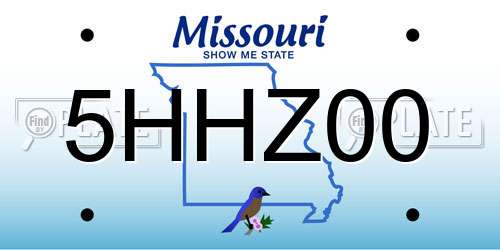 5HHZ00 Missouri License Plate