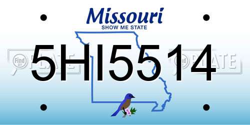 5HI5514 Missouri License Plate