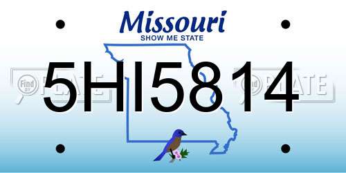 5HI5814 Missouri License Plate