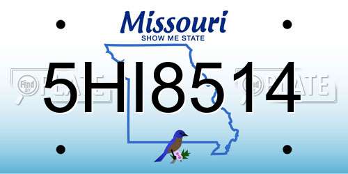 5HI8514 Missouri License Plate