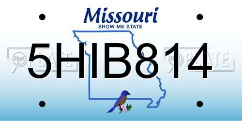 5HIB814 Missouri License Plate