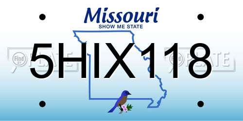 5HIX118 Missouri License Plate