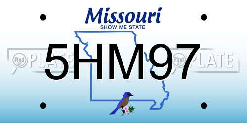 5HM97 Missouri License Plate