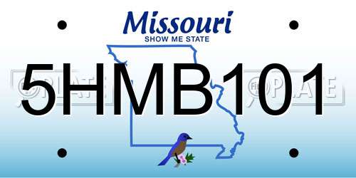 5HMB101 Missouri License Plate