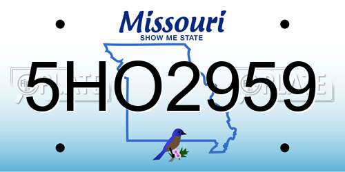 5HO2959 Missouri License Plate