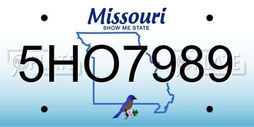 5HO7989 Missouri License Plate